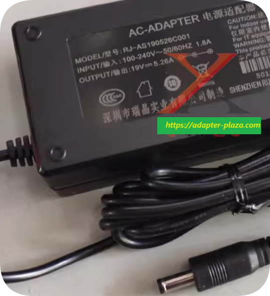 *Brand NEW*Ruijing 19V 5.26A power adapter RJ-AS190526C001 charging cable projector 100W transformer