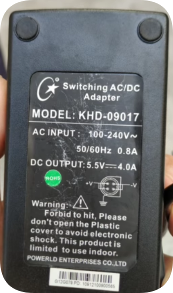 *Brand NEW*Suitable for Zhongwei optical terminal adapter KHD-09017 5.5V 4.0A round port 4-pin 4P power adapte