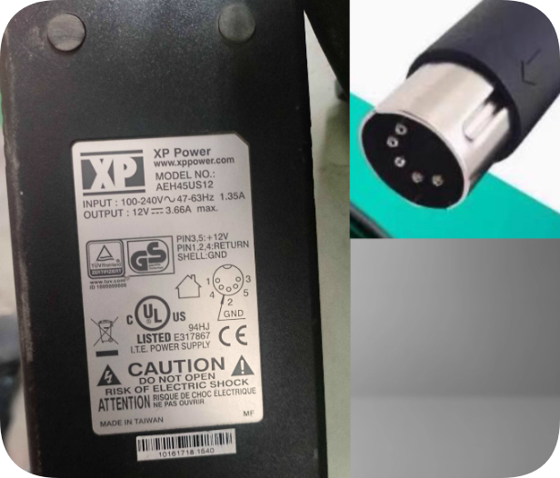 *Brand NEW*XP 12V 3.66A Large 5-Pin Power Adapter Cable for Cubascan 100 3D Measuring Instrument AEH45US12