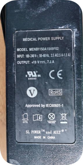 *Brand NEW*Mindray Edan Acclarix AX9AX8AX2 Color Doppler Ultrasound Power Adapter 19V 7.8A Four-Pin Plug Cable