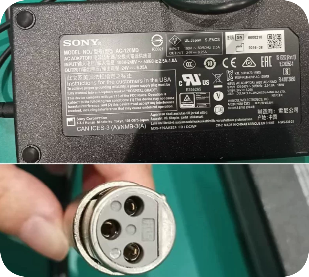 *Brand NEW* Compatible with Sony AC-120MD Power Adapter 24V 6.25A 3-hole XLR Connector) for 2765MD Monitor Pow