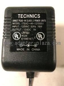 New TEAD-48-121000U Technics Power Supply AC Adapter 12V 1A DC Transformer Plug - Click Image to Close