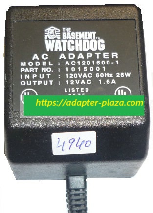 *Brand NEW*12VAC 1.6A AC ADAPTER The Basement Watchdog AC1201600-1 1015001 POWER SUPPLY