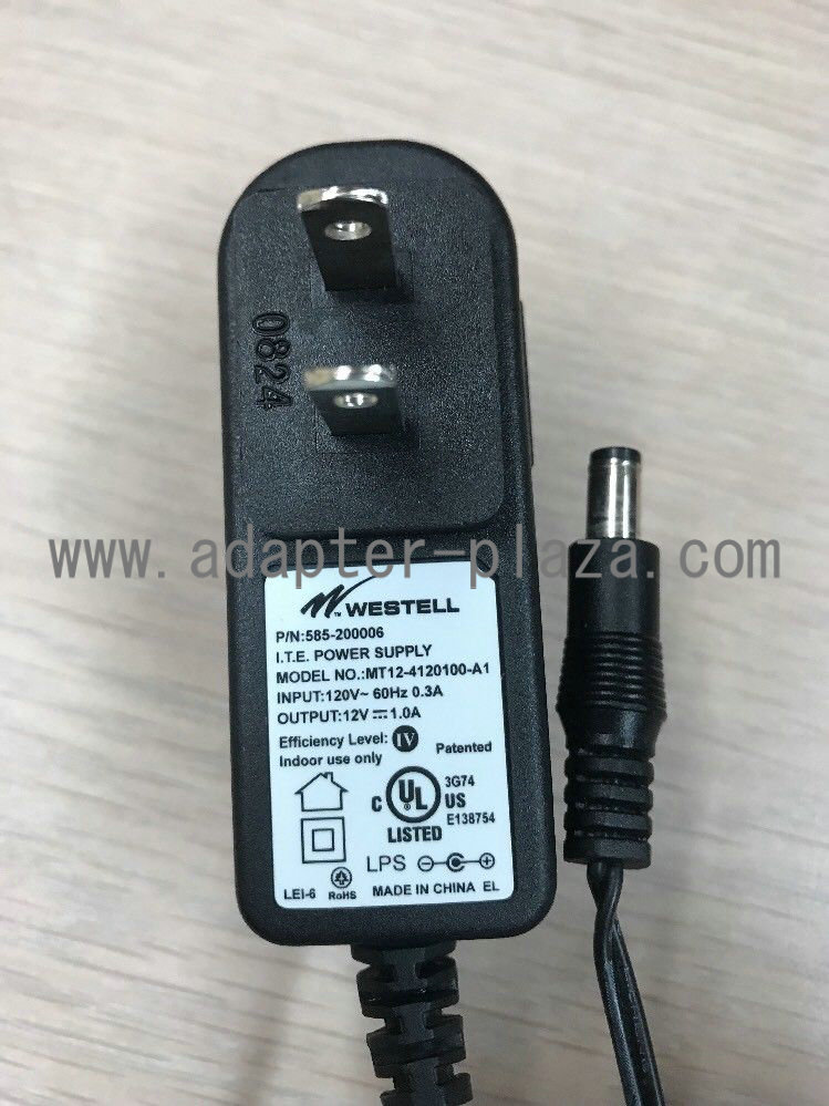 New Westell Mt12-4120100-a1 585-200006 12v 1.0a AC DC Power Supply Adapter Charger - Click Image to Close