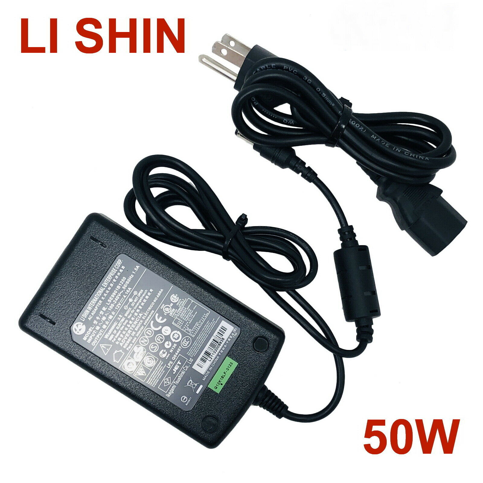 *Brand NEW*Genuine LI SHIN LSE9901B1250 12V 4.16A 50W W/Cord AC Adapter Power Supply